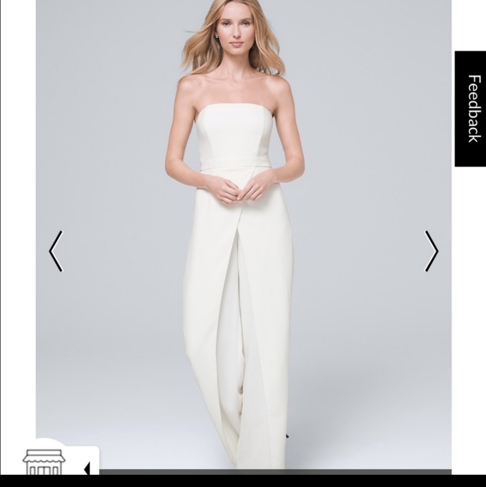 White House Black Market size 8 white Jumpsuit New with tags.